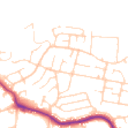 Daytime road noise heatmap for TN40 2QJ