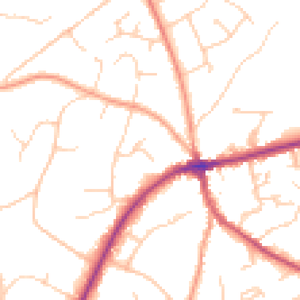 Daytime road noise heatmap for TN6 1BH
