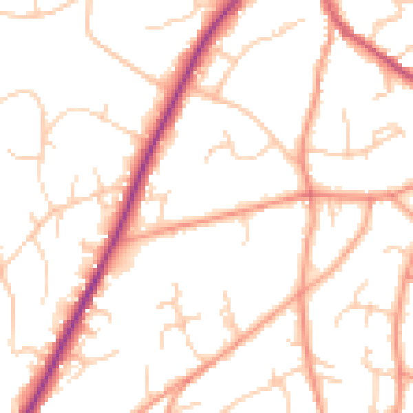 Daytime road noise heatmap for TN6 1BL