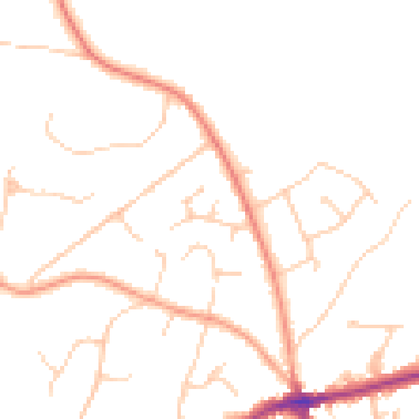 Daytime road noise heatmap for TN6 1BP
