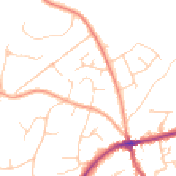 Daytime road noise heatmap for TN6 1BT