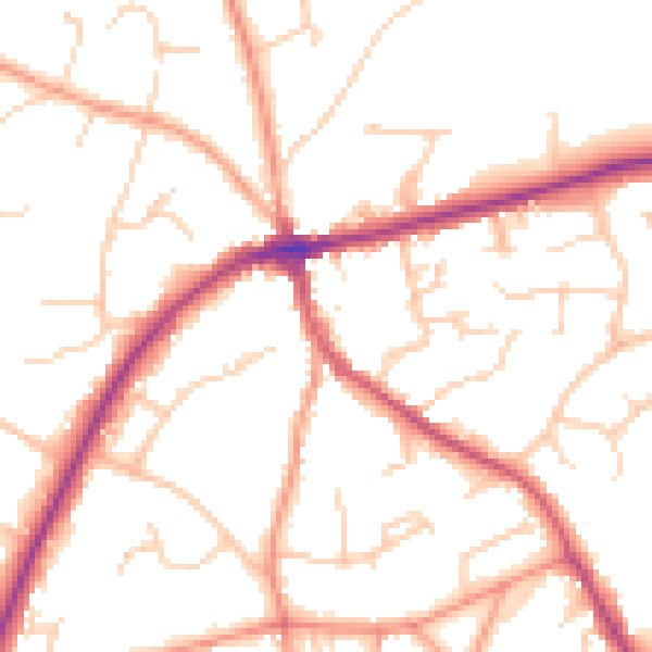 Daytime road noise heatmap for TN6 1BU