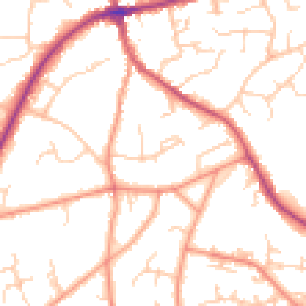 Daytime road noise heatmap for TN6 1EA