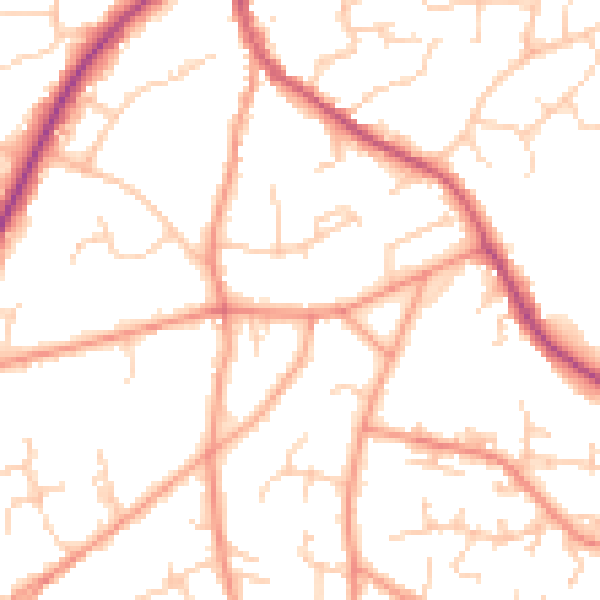 Daytime road noise heatmap for TN6 1ED