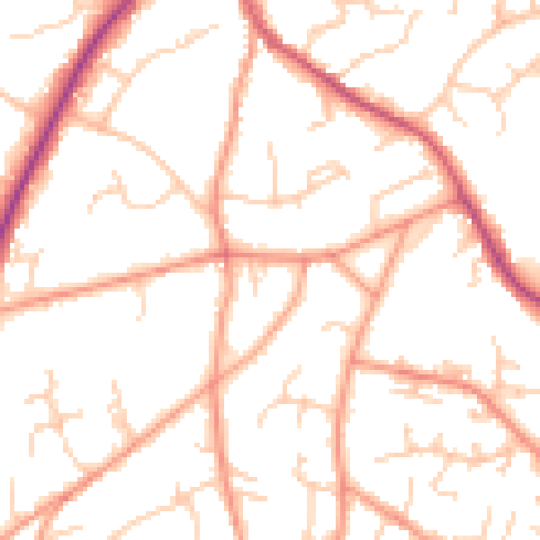 Daytime road noise heatmap for TN6 1EE
