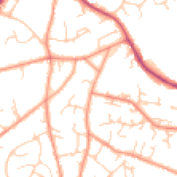 Daytime road noise heatmap for TN6 1EJ