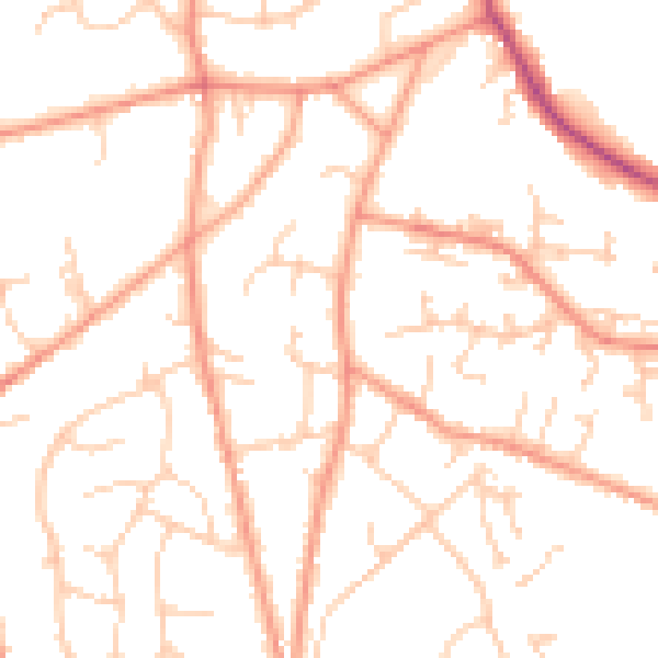 Daytime road noise heatmap for TN6 1EL