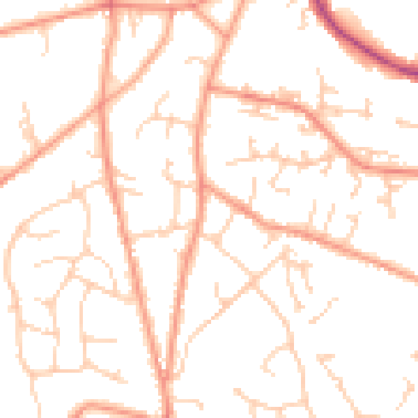 Daytime road noise heatmap for TN6 1HY