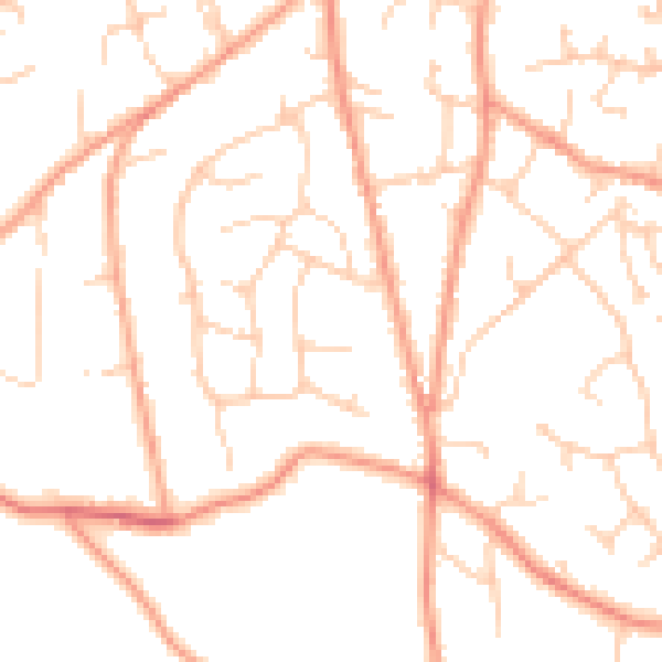 Daytime road noise heatmap for TN6 1NJ