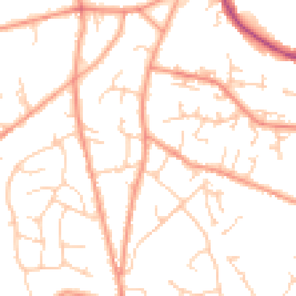 Daytime road noise heatmap for TN6 1PT