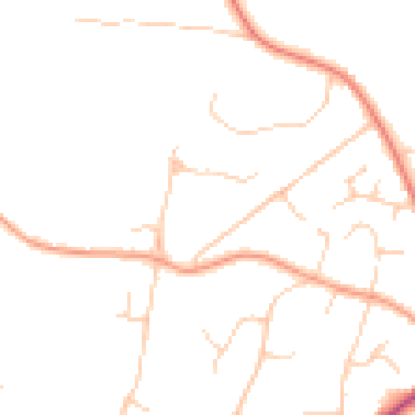 Daytime road noise heatmap for TN6 1SH
