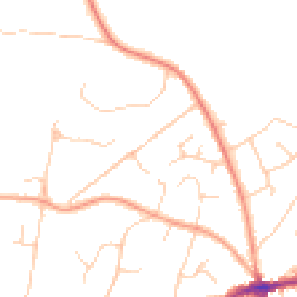 Daytime road noise heatmap for TN6 1ST