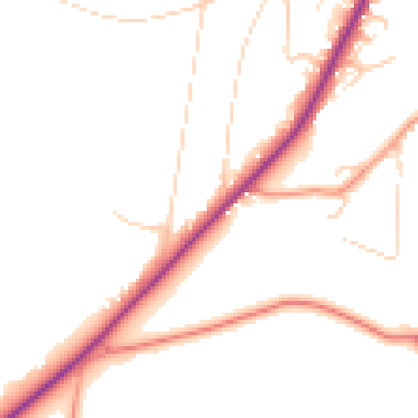 Daytime road noise heatmap for TN6 1UG