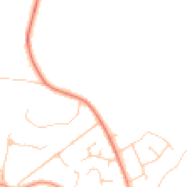 Daytime road noise heatmap for TN6 1UP