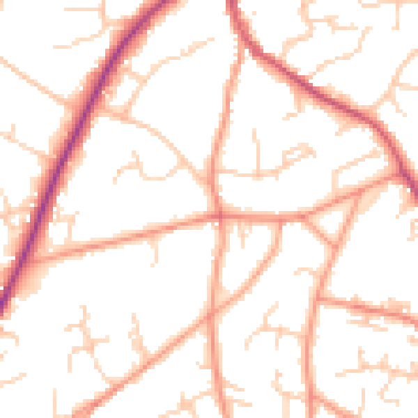 Daytime road noise heatmap for TN6 1YA