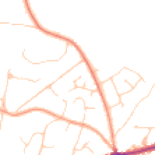 Daytime road noise heatmap for TN6 1YW