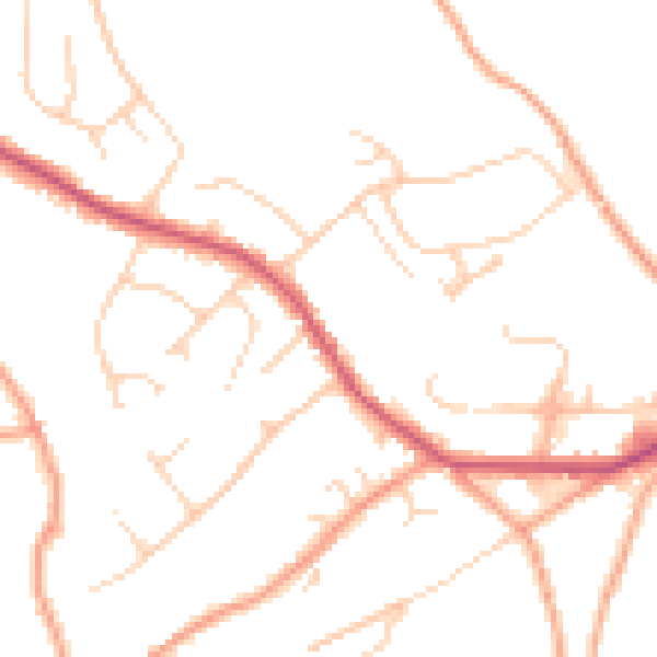 Daytime road noise heatmap for TN6 2EG