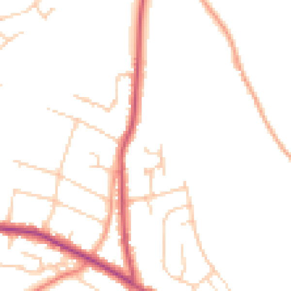 Daytime road noise heatmap for TN6 2FW