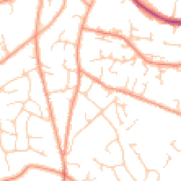 Daytime road noise heatmap for TN6 2LJ