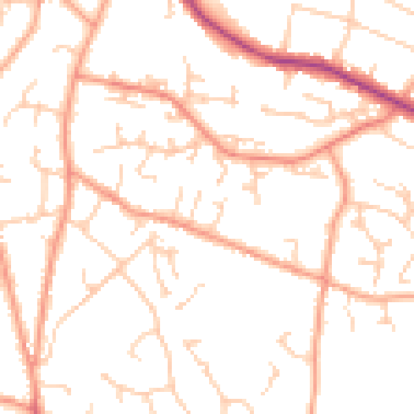 Daytime road noise heatmap for TN6 2LR
