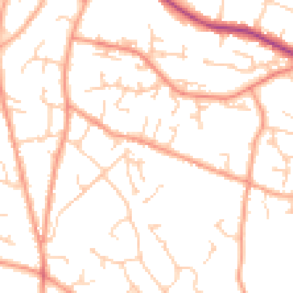 Daytime road noise heatmap for TN6 2LX
