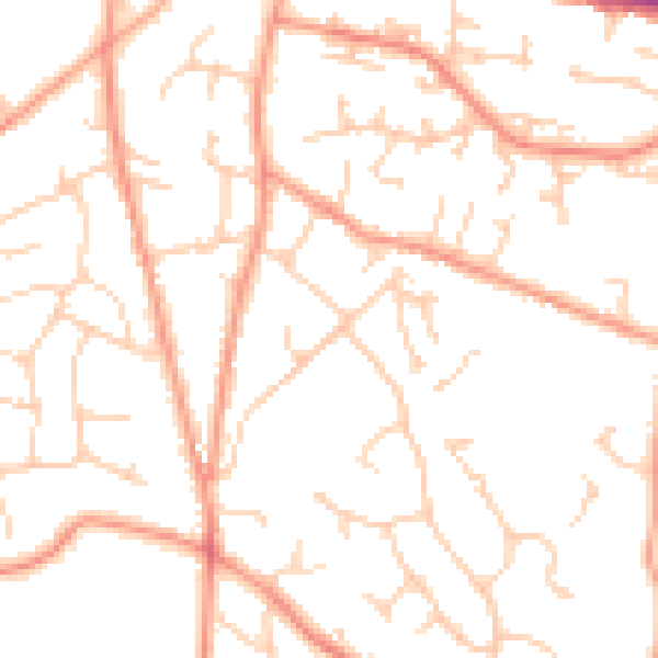 Daytime road noise heatmap for TN6 2NS