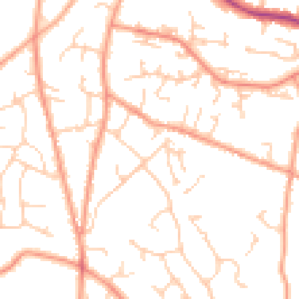 Daytime road noise heatmap for TN6 2NX