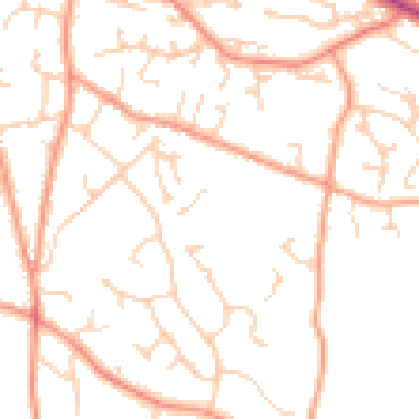 Daytime road noise heatmap for TN6 2PE