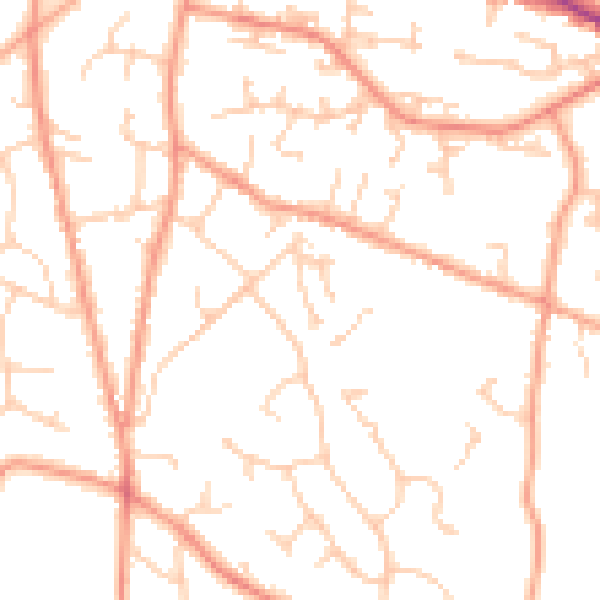 Daytime road noise heatmap for TN6 2PX