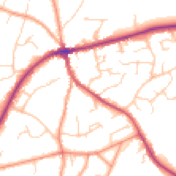 Daytime road noise heatmap for TN6 2RW