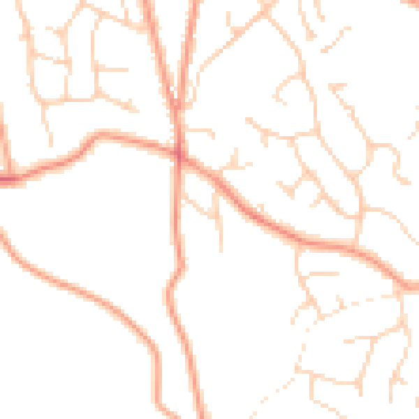 Daytime road noise heatmap for TN6 3BP