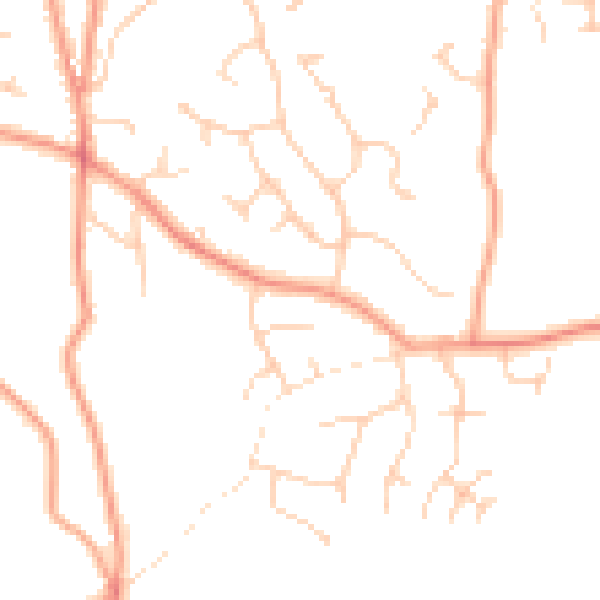 Daytime road noise heatmap for TN6 3BY