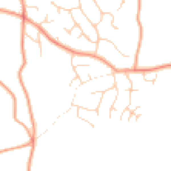 Daytime road noise heatmap for TN6 3DF