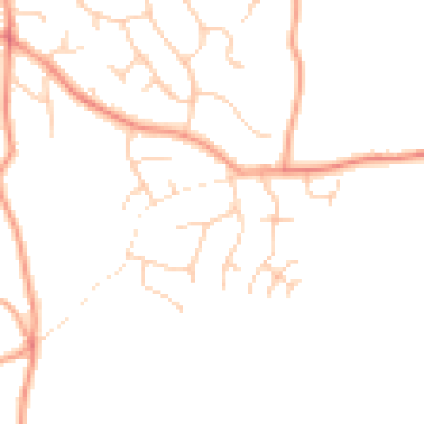 Daytime road noise heatmap for TN6 3DJ