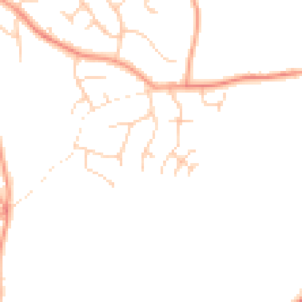 Daytime road noise heatmap for TN6 3DT
