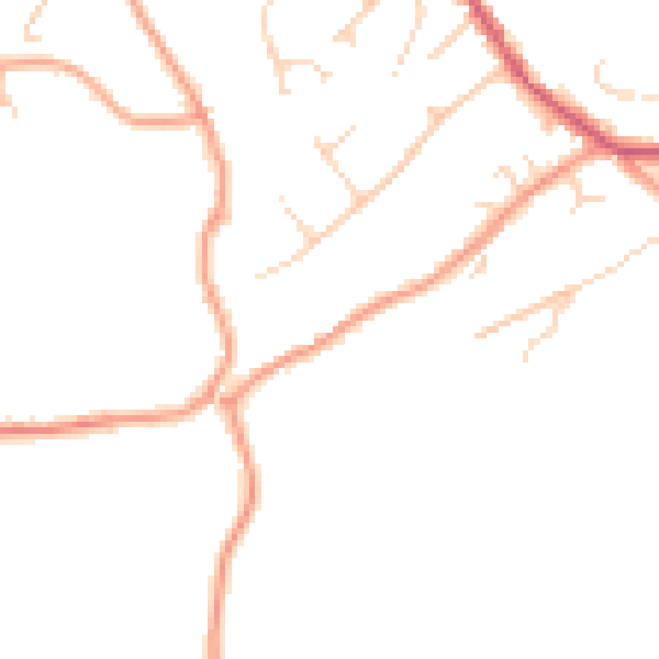 Daytime road noise heatmap for TN6 3EL