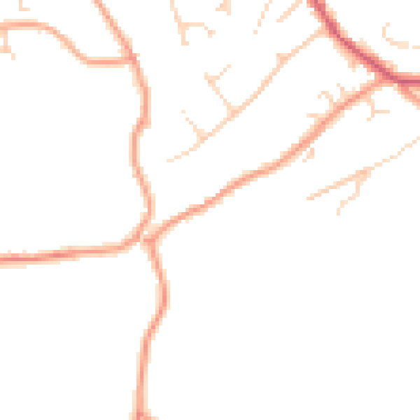 Daytime road noise heatmap for TN6 3EX