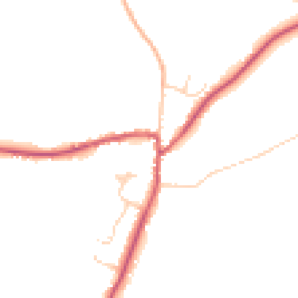Daytime road noise heatmap for TN6 3FD