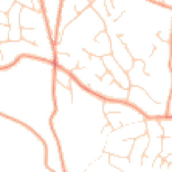 Daytime road noise heatmap for TN6 3GN