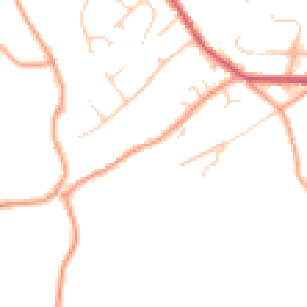 Daytime road noise heatmap for TN6 3HA