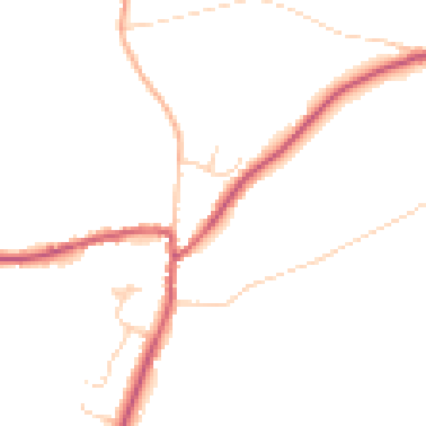 Daytime road noise heatmap for TN6 3HL