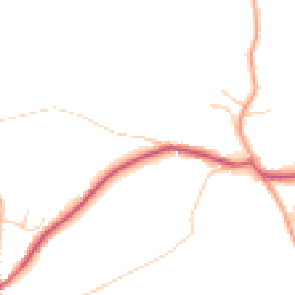 Daytime road noise heatmap for TN6 3HQ