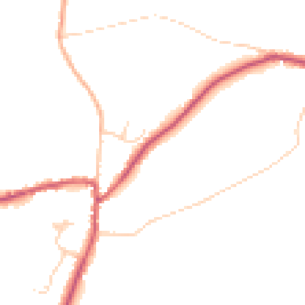 Daytime road noise heatmap for TN6 3HT