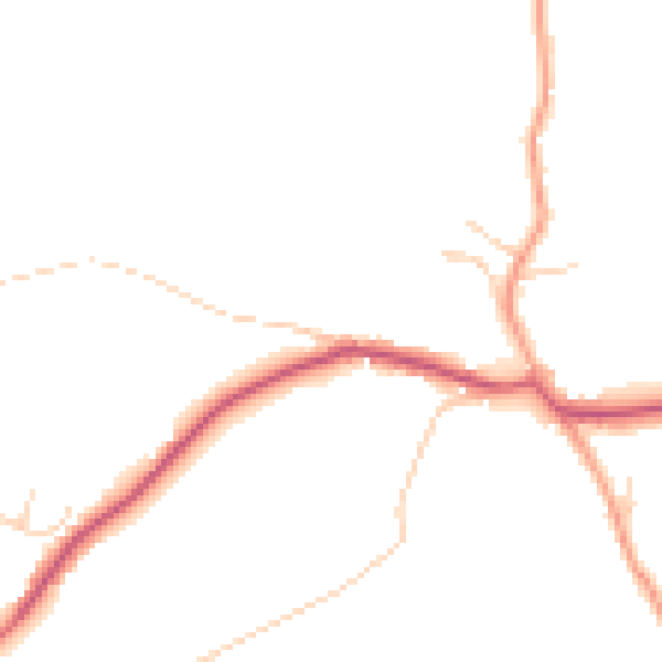 Daytime road noise heatmap for TN6 3HY