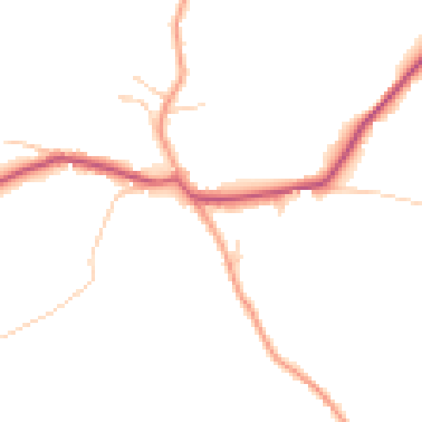 Daytime road noise heatmap for TN6 3JA
