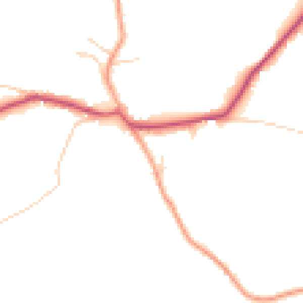 Daytime road noise heatmap for TN6 3JB