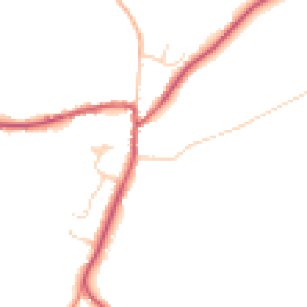 Daytime road noise heatmap for TN6 3JP