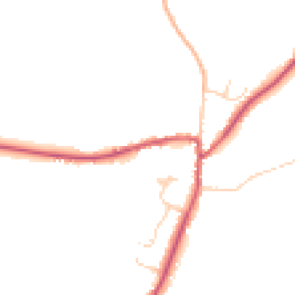 Daytime road noise heatmap for TN6 3LE