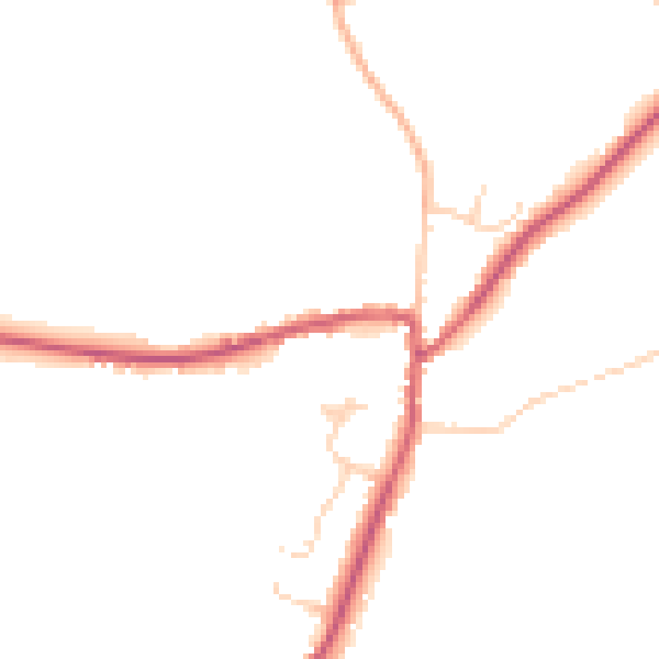 Daytime road noise heatmap for TN6 3LF