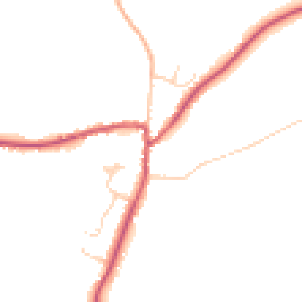 Daytime road noise heatmap for TN6 3LJ